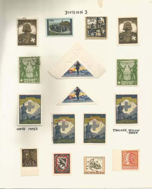 delandre selection of infantry division 3 cinderella stamps