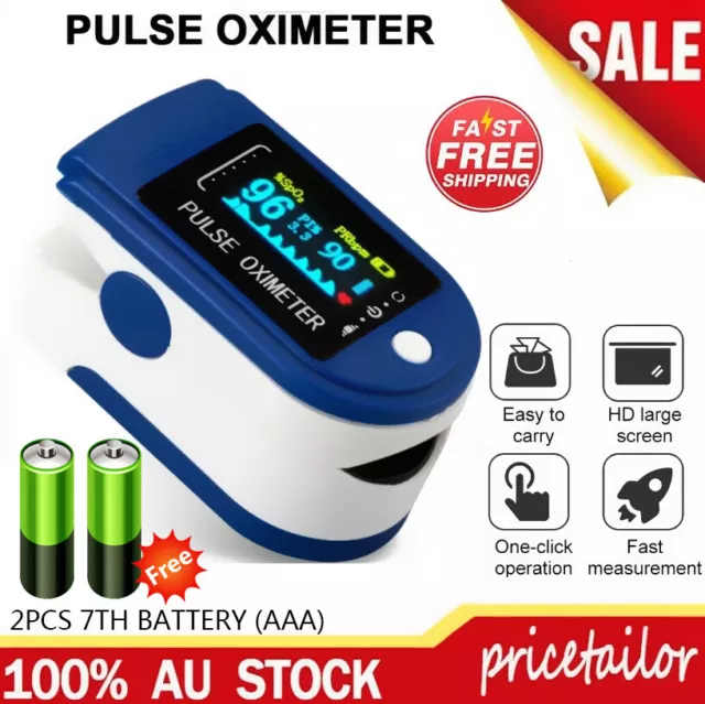 Professional Finger Pulse Oximeter Blood Oxygen Saturation Monitor Heart Rate AU