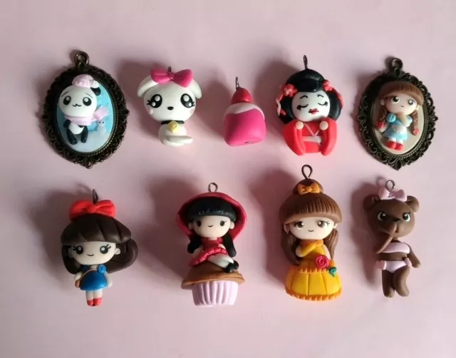 LOTTO BAMBOLINE IN Fimo kawaii collana EUR 18 50 PicClick IT