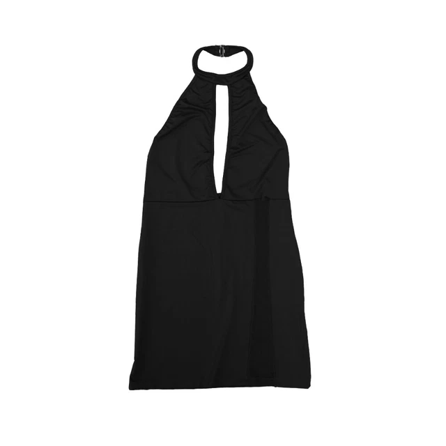 Abito Donna Outfit Con Profonda V Adulto Nero Senza Schiena