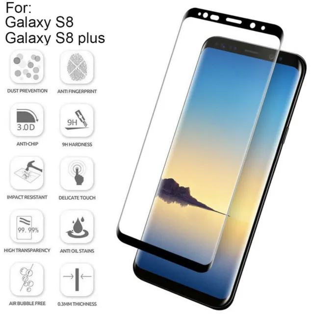 For Galaxy S8 S8+ Plus 4D Tempered Glass Full Cover Screen Protector