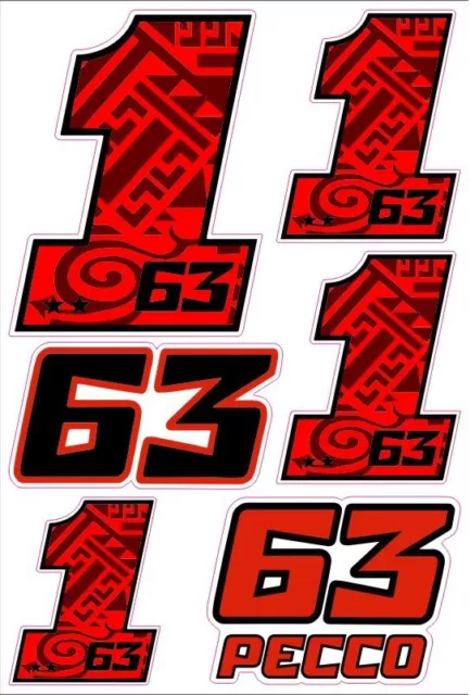 Bagnaia Pecco Francesco N1 63 NERO moto adesivo stickers MOTOGP adesivi DUCATI