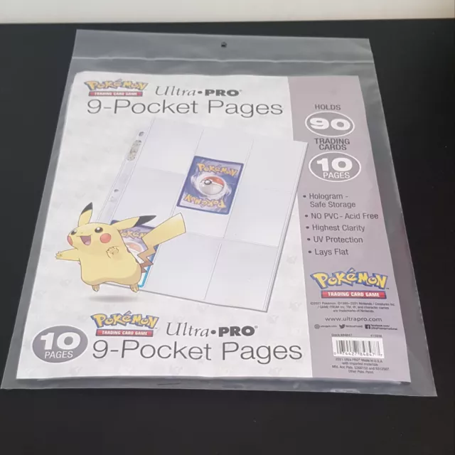 Ultra Pro Pack Of 10 - 9 Pocket Pages Pokemon