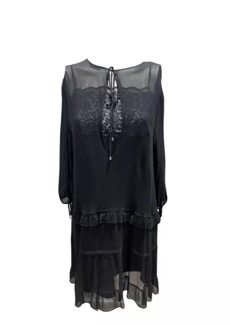 TWIN-SET Transparent Black Dress Size L EU