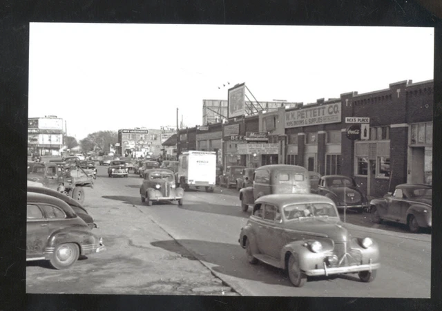 Real Photo Tulsa Oklahoma Route 66 Downtown Street Scene Cars Postcard Copy