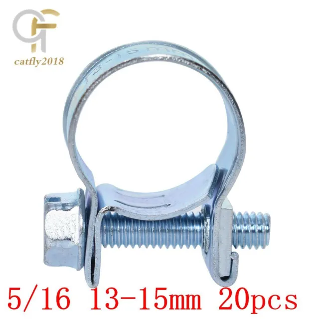 20 Piece Fuel Injection Gas Line Hose Clamps Clip Pipe 5/16"（13mm-15mm）