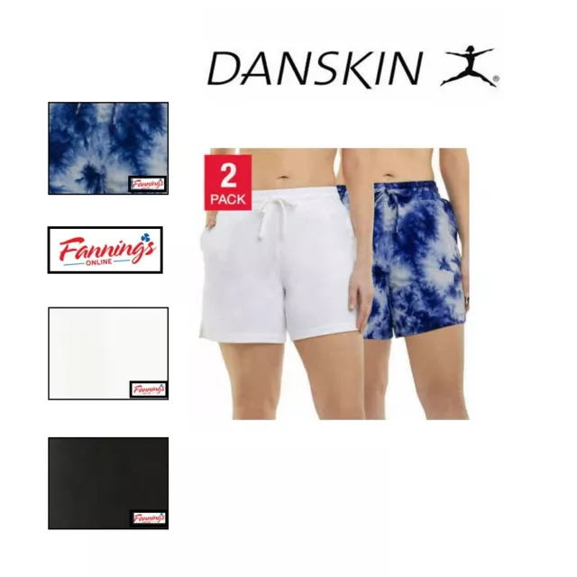 Danskin Ladies' Soft Active French Terry 2 Pack Drawstring Short | G23
