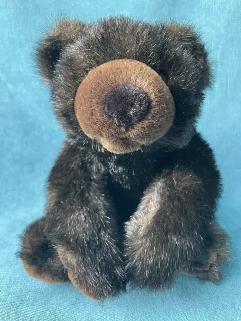Russ Berrie OZARK Animal Dark Brown Plush Bear Soft Fur 14" NEW TAGS 1990’s