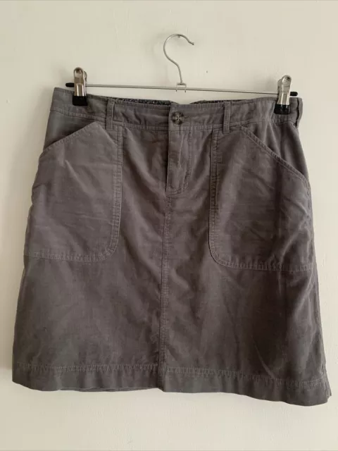 White Stuff Grey Cord Cotton Skirt Size UK 10