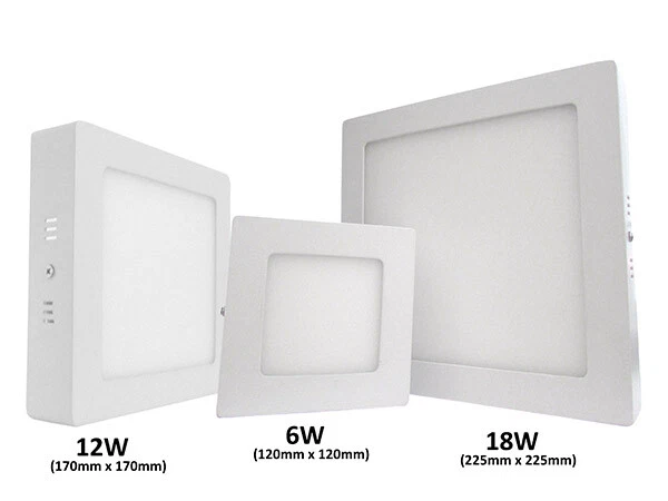 Faretti Soffitto LED Quadrati IP44 - Plafoniere Per Bagno E Cucina, Nero, Set Di 4