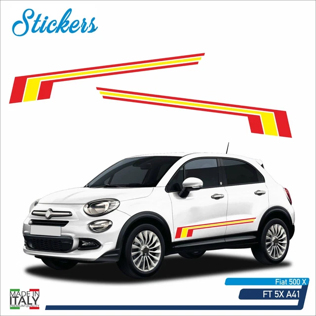 Strisce adesive fiancate laterali Fiat 500x Giallo Rosso tricolore - FT 5X A41