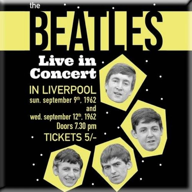 The Beatles Fridge Magnete Live in Concert 1962 poster nuovo ufficiale 76mm x 76mm