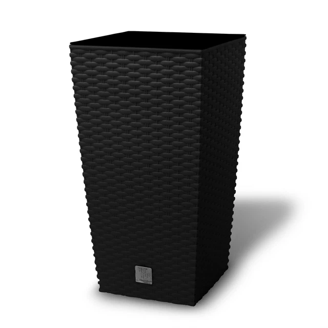 Blumentopf In Rattan-Optik RATO LOW Quadratisch Inkl. Einsatz 4 L