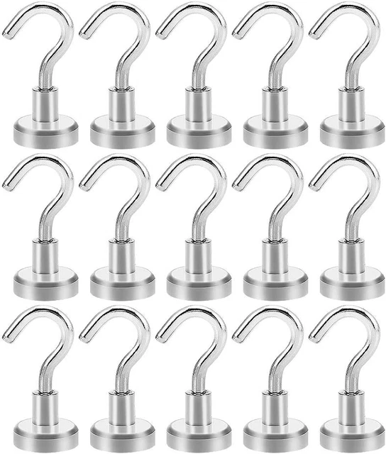 Ganci Magnetici,Gancio Magnetico, 15 Pcs Potente Magnete Al Neodimio Supporto a