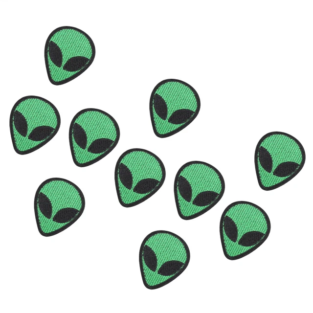 10 Pièces Alien Head Patch Brodé Tissu Applique Tissu Autocollant DIY