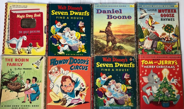 Vintage Lot of 8 Childrens Little Golden, Bonnie, Ding Dong, Walt Disney Books