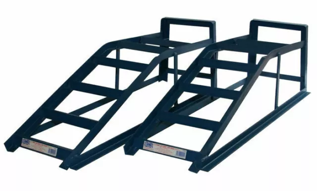 Coppia 2 Tonnellate Auto Metallo Rampe 2000kg 2T Veicolo Garage Strumenti Blu