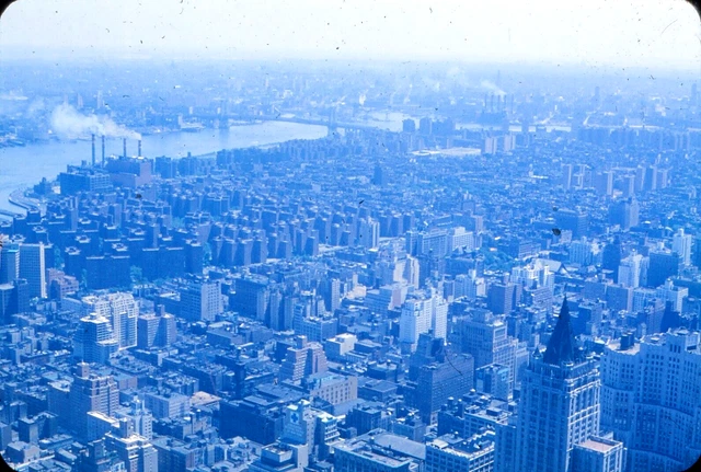 ONYC2 Original Slide - 1960's New York City Downtown Aerial View #85
