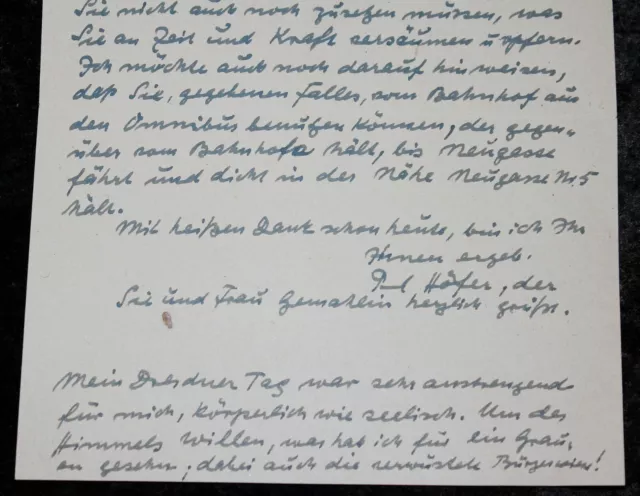 PAUL HÖFER ,Dresdener Maler ,signierte Original Handschrift 1946 4