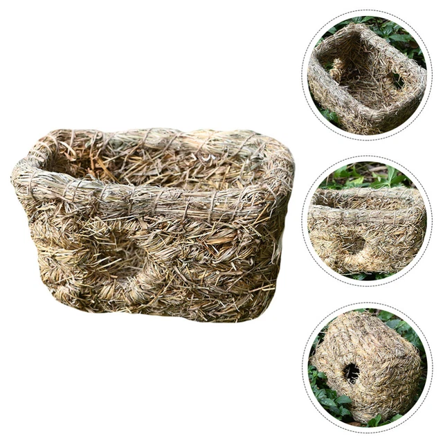 1pc Safe Pet House Handgewebtes Stroh Design Pet Pet Sleeping Spielhaus