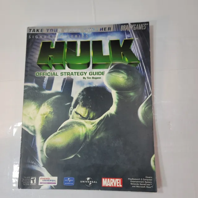 The Hulk Official Strategy Guide Brady PS2 Xbox Game Cube Marvel With Poster