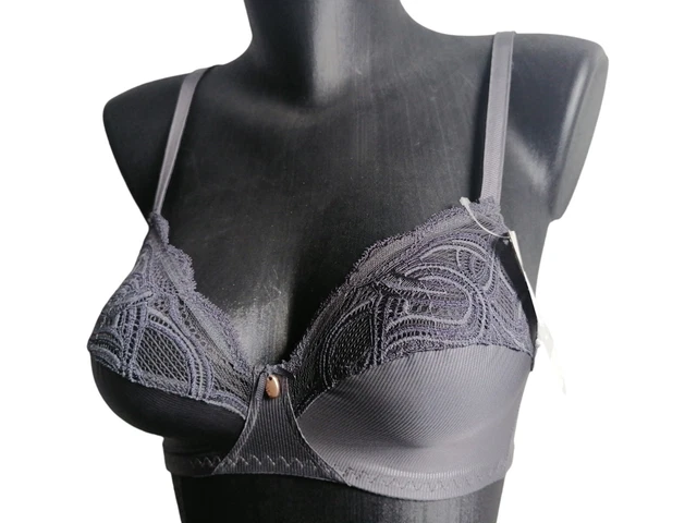 Soutien-gorge Sans Armatures BARBARA - Gris Taille 90C (75C EU) - Neuf Avec étiquettes