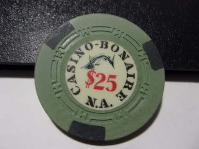 CASINO BONAIRE $25 hotel casino gaming poker chip - Kralendijk, Bonaire N.A.