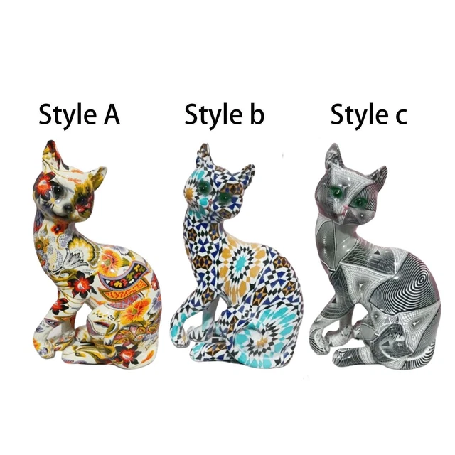 Figurine Chat En Cristal Et Résine - Obsidienne Noire - Décor Zen Et Cadeau Pour Amoureux Des Chats