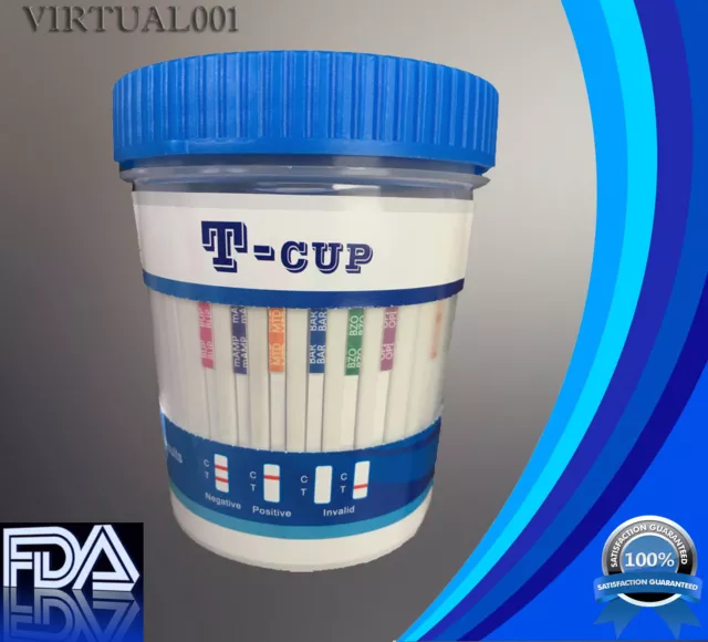 Taza de prueba de drogas de 12 paneles - Prueba para 12 medicamentos - FDA CLIA - Lotes tan bajos como $2.49/taza