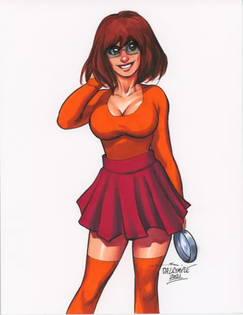 Velma Scooby Doo mystery comic art sexy horror 11x17 cartoon print Dan DeMille
