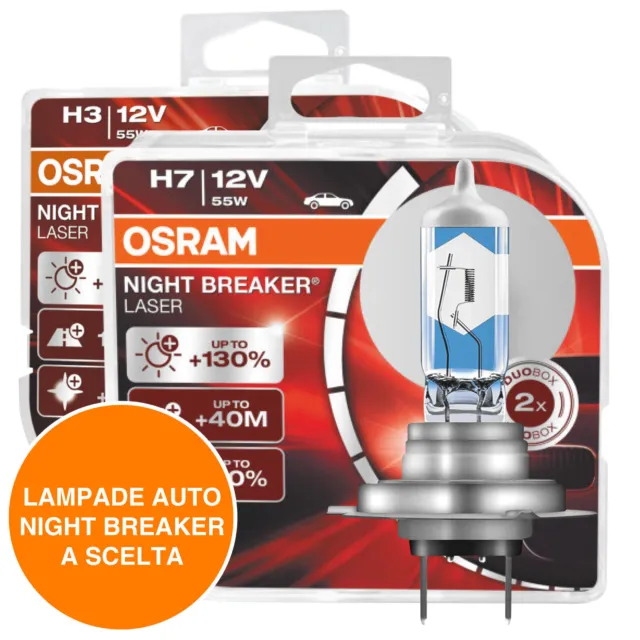 Osram Lampade Alogene Night Breaker Laser Lampadine Fari per Auto e Moto Duo Box