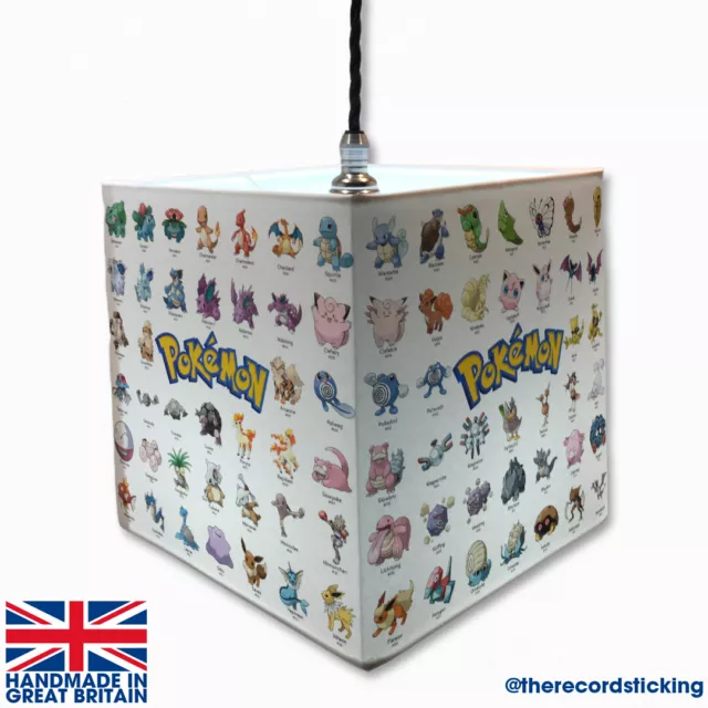 Handgefertigter Pokemon Lampe oder Deckenschirm - 20x20cm - Kunstwerk, Leinwand, Pikachu, los!