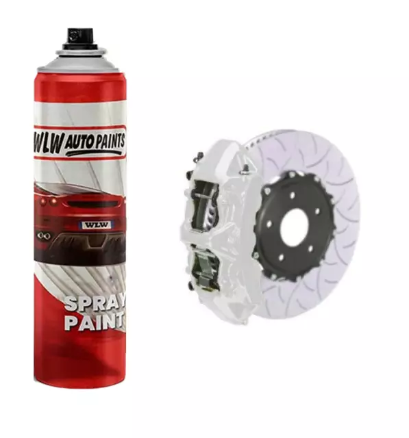 WHITE Brake Caliper Heat Resistant Aerosol Spray Paint Drum High Temp Car Can