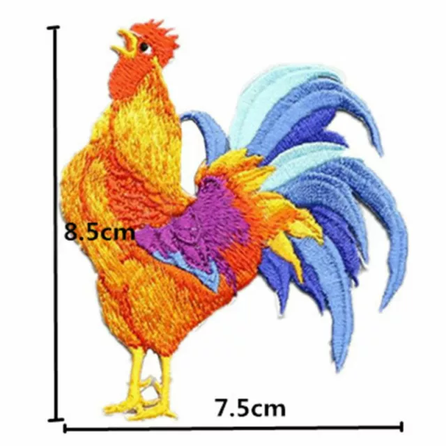1pc Cock Embroidered Patch Iron On Applique Patches Rooster Patch For Clothing 3