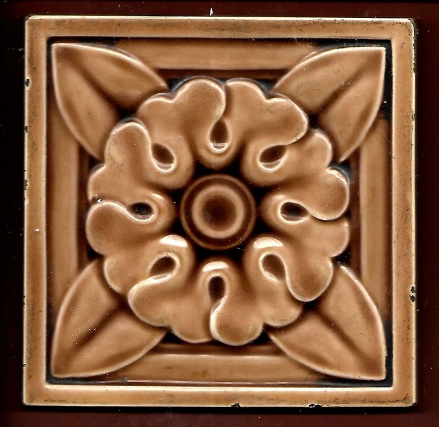 Antique Victorian Moulded Tile by Maws C1890