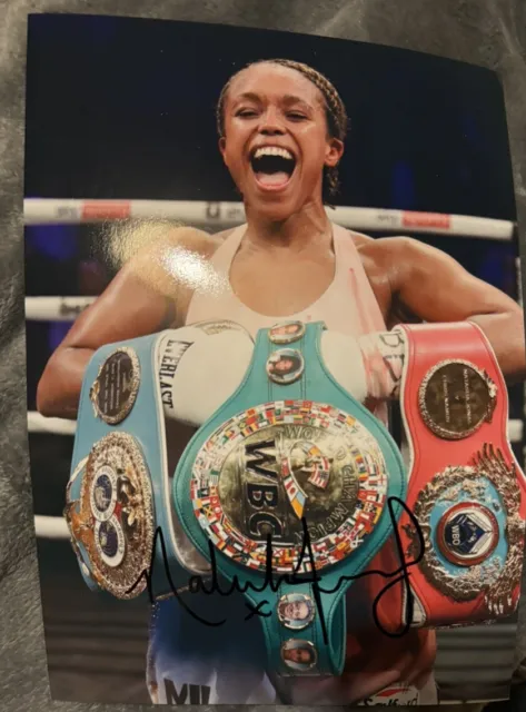 Natasha Jonas Signed Boxing Picture With Exact Picture Proof