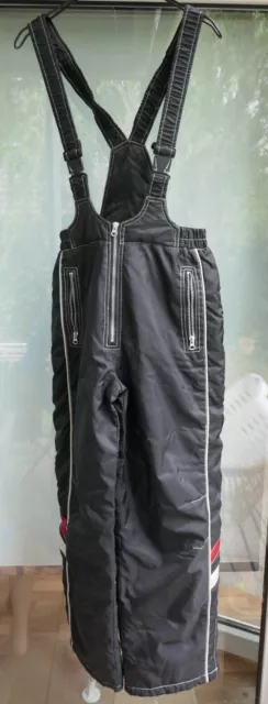 ❤️ SCHWARZE LATZHOSE SCHNEEHOSE WARM GEFÜTTERT GRÖßE 164 UNISEX  SKIHOSE TOP