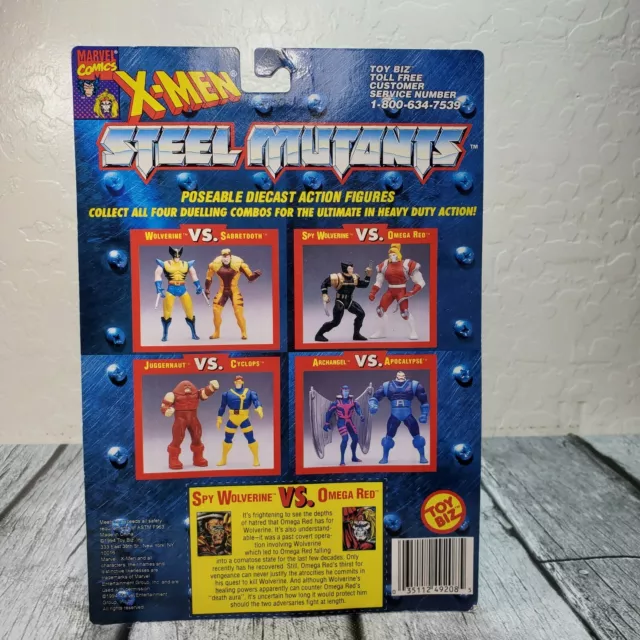 ToyBiz Marvel X-Men Steel Mutants Spy Wolverine VS Omega Red Diecast Figures New 3