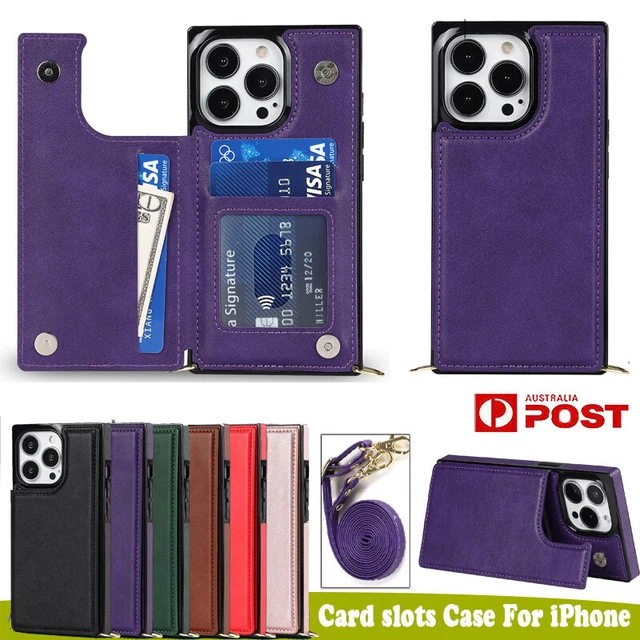 For iPhone 15 14 13 12 11 Pro Max XS SE 7 8 Plus Case Leather Wallet Flip Cover
