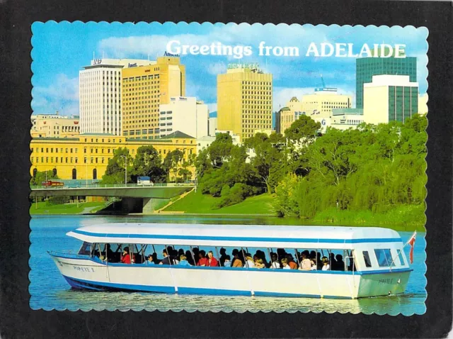 B0263 Australia SA Adelaide Skyline Popeye River Torrens postcard