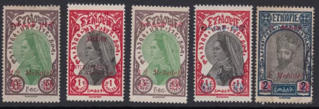 1931, Lot Of 10 Overprinted Stamps Mint Hinged And Mint No Gum, 1 Used