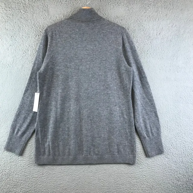 New Nordstrom Collection Gray Cashmere Knit Turtleneck Sweater XL 2