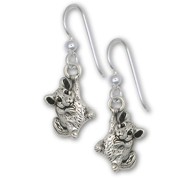 Chinchilla Jewelry Sterling Silver Handmade Chinchilla Earrings  CL14-E