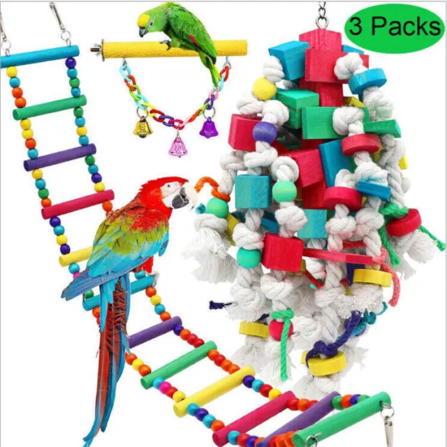 3pcs Haustier Vogel Papagei Sittich Wellensittich   hinaufsteigen Spielzeug