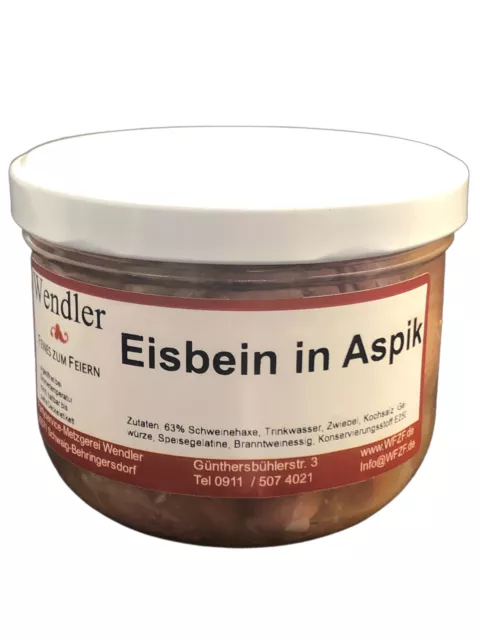 (16,25 EUR/kg) Eisbein in Aspik im Glas (400g) hausgemacht