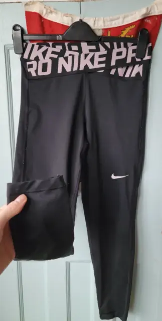 Nike Nike Pro Training Crossover Leggings In Black And Pink