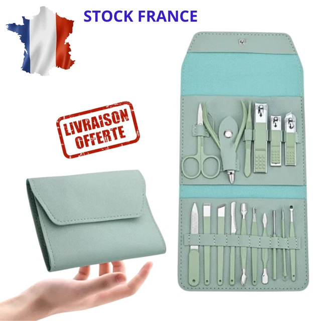 Set De Manucure Ancien Complet Dans Son Coffret - Inclus Brosse, Ciseaux, Lime, Polissoir - Occasion En Bel état