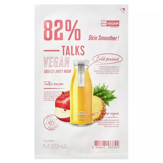 8809643533744 MISSHA Talks Vegan Squeeze Sheet Mask złuszczająca maseczka w płac