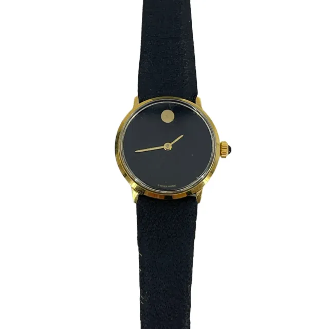Vintage Movado Ladies Museum Watch Swiss Quartz Manual Wind Up Womens Wristwatch