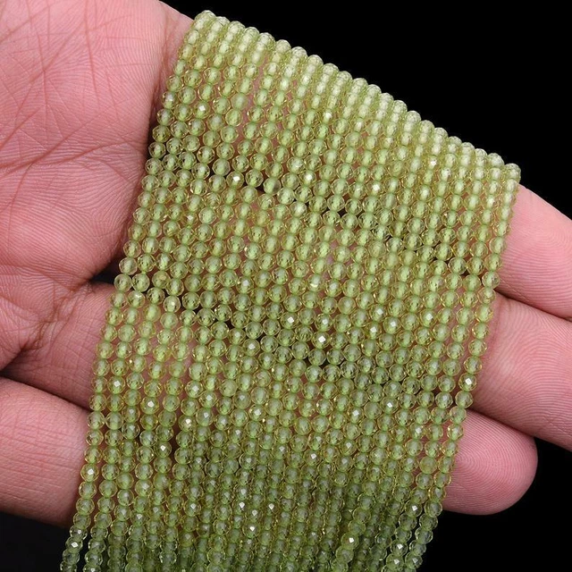 AAA Naturel Facettes Vert Péridot Gemme Rondelle Perles 13 " Brin 2mm-3mm 3